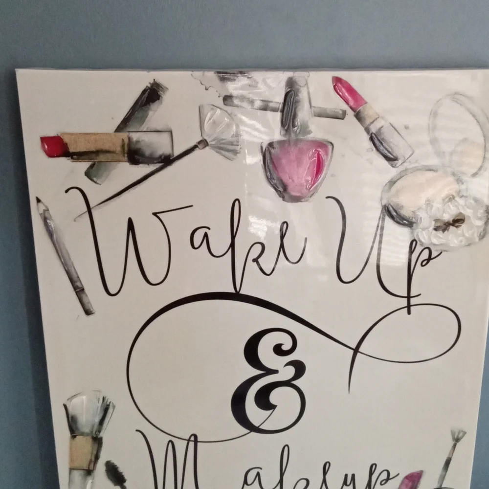 Wake Up & Makeup Canvas‎ Wall Art Print Makeup Lover Gift Home Decor